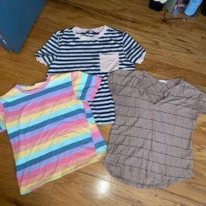 3 pack of striped t-shirts